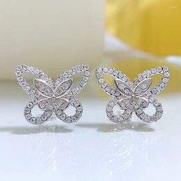 Stud Earrings S925 Silver Bow Pure Diamond Wholesale Of Foreign Trade Fashion Jewelry