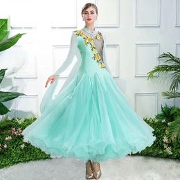 Stage Wear Ballroom Dance Competition Dresses Women Modern Costumes Waltz Foxtrot Dress Standard Big Swing Tango