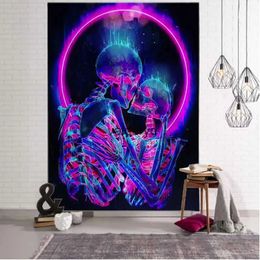 Tapestries Skull Art Decoration Tapestry Star Witchcraft Hippie Home Wall Blanket Aesthetics Bedroom Dormitoryvaiduryd