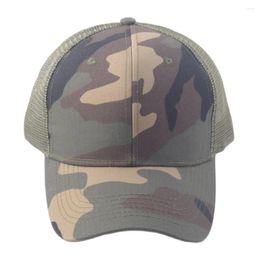 Ball Caps Summer Camo Mesh Baseball Cap Adjustable Men Trucker Hats Army Green