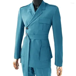 Men's Suits Thorndike Suit Slim Fit 2 Pieces Blazer Pants Sets Elegant Wedding Party Tuxedo For Men Costume Homme With Waistband