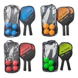 Pickleball Paddle Set Pickleball Rackets Ball Set 2 Rackets 24 Pickleball Balls with Carrying Bag For Adult Outdoor Sporting 240117