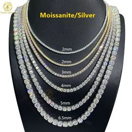 10K/14K/ Gold Plated Chain Sier 3Mm 4Mm 5Mm Necklace Hip Hop Jewellery Necklaces Def Vvs Moissanite Tennis