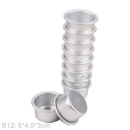 10pcs 6cm mini cup shape aluminum alloy cake moulds cheese pie pan jelly tart mold cupcake tin for oven bakeware B12 240117