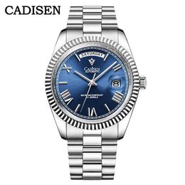 Other Watches CADISEN C8185 Ice Blue dial Sapphire Glass Watch Mens Japanese MIYOTA-8285 Movt Mens Watch Mechanical Automatic Diving Watch J240516