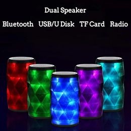 Speakers NEW Bluetooth Speaker Full Screen 3D Colorful LED Light Portable HiFi Speaker Excellent Bass Wireless Sound Box TFCard