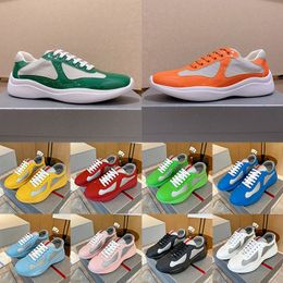 Patent Leather Low Top Soft Rubber Nylon Designer Casual Shoes Americas Cup Sneakers White Black Red Blue Pink Loafers High Bike Fabric Mens Athletic Sports Trainers