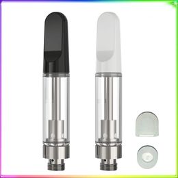 White Black TH205 Vape Cartridges Ceramic Glass 0.5ml 0.8ml 1.0ml 510 Thread Screw Top Empty Carts Atomizer