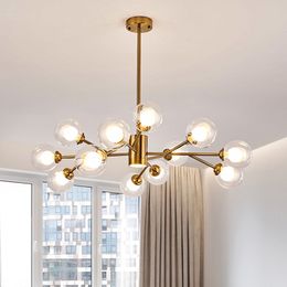 Lamp 12-Light Chandelier Gold Finish With Globe Glass Shade,Modern Chandelier For Kitchen Island Dining Room DiningLiving Room