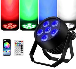 (4 unidades em um saco) Luz par de bateria sem fio 6 * 15 W RGBWA UV 6 em 1 Iluminação de palco à prova d'água com controle remoto por aplicativo Wifi para DJ Disco Party Wedding