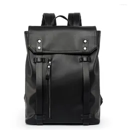 Backpack Fashion Men Women Laptop Backpacks Waterproof PU Leather With Double Belt Mochila Travel Bags Boys Girls School Bag