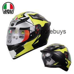 Full Face Open Agv Helmet k Motorcycle Racing Full Helmet Full Coverage Anti Fog Men and Women All Seasons Full Helmet Sports Car Helmet Motorcycle Running Helmet 6OQT