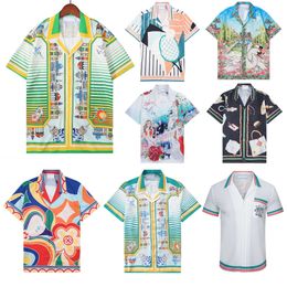 Summer Short Sleeve Designer Shirts Men Fashion Colourful Floral Print Dress Shirt Man Casual Shirt Asian size M-3XL