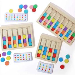 Nesting Stacking toys Children Matching Board Montessori Toy Colour Sorting Logical Thinking Training Game Early Educational Wooden Toys for Kids 240118