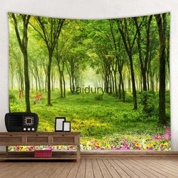 Tapestries Nature Forest Landscape Tapestry Wall Hanging Boho Travel Mattress Studio Living Room Bedroom Background Art Decorvaiduryd