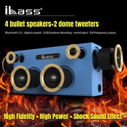 Speakers Ibass GaGa 70W Portable Bluetooth Speakers 6 Unit Surround Stereo Heavy Bass Boom Box Outdoor Karaoke Home Theatre Sound System