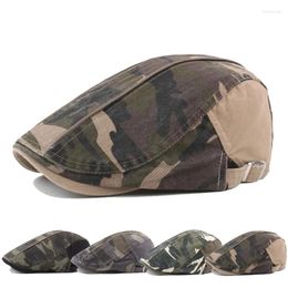 Berets Autumn Beret Camouflage Forward Cap Men's Outdoor Sunscreen Sun Hat Cotton Sboy Driver Ivy