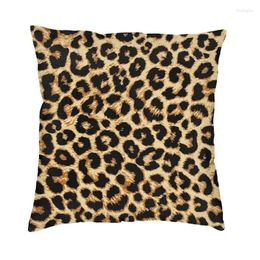 Pillow Leopard Fur Leather Texture Throw Home Decor Luxury Tropical Wild Animal Decoration Living Square Pillowcas