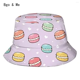 Berets Cute Colorful Macaron Purple Bucket Hat Fishing Hats Travel Beach Sun Uv Protection Packable Fisherman Cap For Men Women Teens