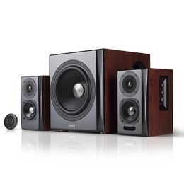 Speakers 15W*2 24ohm S201 Wireless Bluetooth Overweight Subwoofer Computer Wooden Speaker Desktop Home Audio Bookshelf Surround