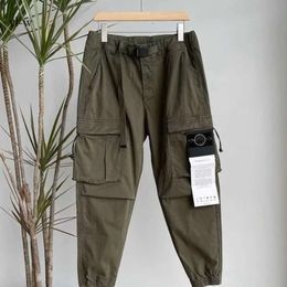 2024 New Men's Y2k Cargo Pants Stones Rock Island Harajuku Hip Hop Print Multi Pocket Overalls Hip Hop Punk Rock Wide Leg Pants Oversized Streetwear 9030