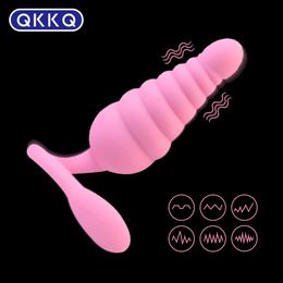 QKKQ Wearable Wireless Vibrating Egg Sex Toys For Female Clitoral Vibrator Vagina Anal Massager Silicone Cock Adult Products 18 240117