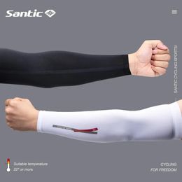 Support Santic Cycling Arm Sleeves Breathable Perspiration Uv Protection Outdoor Sports Running Fiess Cycling Arm Warmers Ice Sleeve