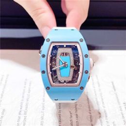 RichardMiler Luxury Watches Automatic Winding Mens Wristwatch Richardmiler Womens Series 5263x344mm Automatic Mechanical Calendar Womens Watch Blue Ceramic Si