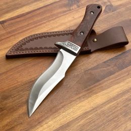 New Arrival Tactical Knife 7cr13mov Steel Sharp Blade Red Sandalwood Handle Outdoor Hunting Knife Combat Camping EDC Utility Tools