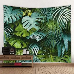 Tapestries Botanical Palm Leaf Print Tapestry Wall Hanging Boho Tropical Landscape Decor Hippie Blanket Psychedelic Home H240514