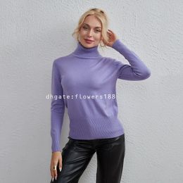 Women's Sweaters New Fall Winter Women's Fashion Bottoming Knitwear Turtleneck All Match Sweater Women Solid