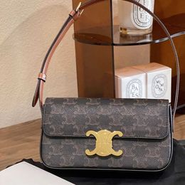 Teen triomphes Designer bag luxury leather Baobao Womens 2024 New Versatile Triumphal Arch Underarm Bag Lock Buckle Small Square One Shoulder Stick Netizens and Cr