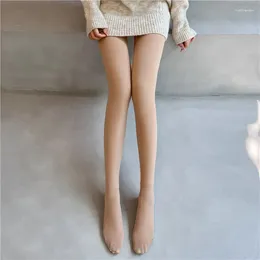 Women's Leggings Anti-pilling High-density Nylon Bare Leg Socks Autumn And Winter Velvet Thickened Water-gloss Warm
