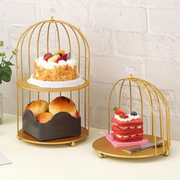 Party Supplies Cake Stand For Birthday Table Decor Fruit Dessert Display Wedding Anniversary Bird Cage Shape Storage Rack Shelves
