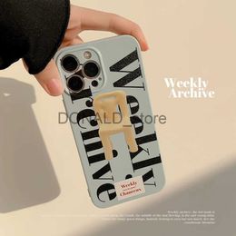 Cell Phone Cases For iPhone 11 12 13 Pro Max Korean Style Minority Water Blue Letter Art Yellow Chair Anti-fall Case For iPhone 14 Plus Pro Shell J240118