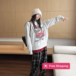 Designer Women's Jackets High version Nanyou Xiaoxiang Family Sweater Women's Winter Lazy Style Slimming Contrast Christmas Print Round Neck Sweater M05C