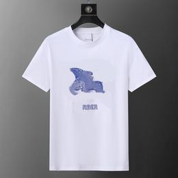 2024 Yaz Erkek ve Kadınlar Yeni Gevşek Tişört Moda Saf Pamuk Kısa Kollu Lüks Mektup Deseni T-Shirt M-3XL