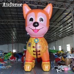 wholesale High Quality 5m 16.4ft giant Inflatable Dog Cartoon Model custom printing logo with blower For Sale