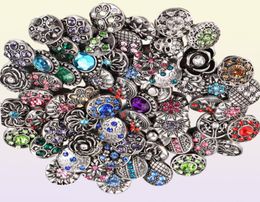 100pcslot Whole 12mm 18mm Snap Button Jewellery for Snap Bracelet Mixed Rhinestone Metal Charms DIY Buttons Snap Jewellery 2103238770876