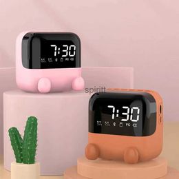 Desk Table Clocks Kids Cartoon Alarm Clock Bluetooth Speaker LED Table Clock Bluetooth Rechargeable Mini Alarm Clock Bass Music Player YQ240118