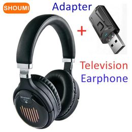 Headphones Shoumi Wireless Earphones Big Earmuff Bluetooth Headphones with Television Adaptor Headset with Mic for Phones XiaoMi Samsung TV