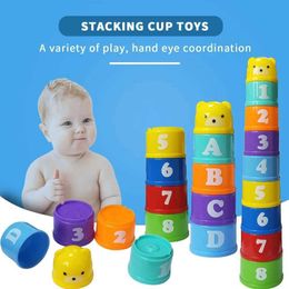 Sorting Nesting Stacking toys Children Puzzle Pyramid Tower Cup Stacking Duck Toys Baby Montessori Educational Beach Kids Pool Bathtub Toy 0-12 Month Boy Gift 240118