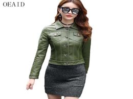 OEAID Plus Size Motorcycle Leather Coat Women Spring 2021 New Ladies Leather Jacket Short Slim Clothing Female Outerwear2974433