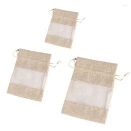 Shopping Bags Linen Burlap Organza Bag With Drawstring For Wedding Party Cosmetic Samples Goodies Mesh