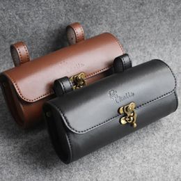 Bags bicycle bag retro tail bag leather saddle cushion bag motorcycle electric bike rainproof handlebar bag for brompton bag