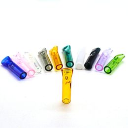 Colorful Thick Glass Filter Tips Hookahs Smoking Accessories 42mm Length Mini One Hitter Pipes Dab Rigs For Tobacco Dry Herb New