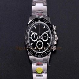 Mens Watch 904L Steel AR Factory CAL 4130 Movement Automatic Watches Mens Black Dial Ceramic Bezel 116500LN Chronograph Watches Wi274K