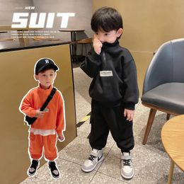 Baby Boys Half Zip Sweatshirt Sweatpant Kids Tracksuit Children Outfit Jumper Jogger Track Pant Sets Spring Autumn 1-12 Years 240117