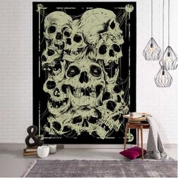 Tapestries Simple skull print big tapestry cheap hippie wall hanging bohemian mandala art decoration aesthetics roomvaiduryd