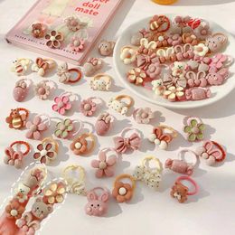 Hair Accessories 20Pcs/Set Baby Elastic Bands Girls Kids Headwear Cute Cartoon Flower Bow Rubber Children